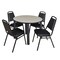 Kee Kee Round Table & Chair Set, Wood, Metal, Vinyl Top, Maple TB42RNDPLBPBK29BK - alternate 1